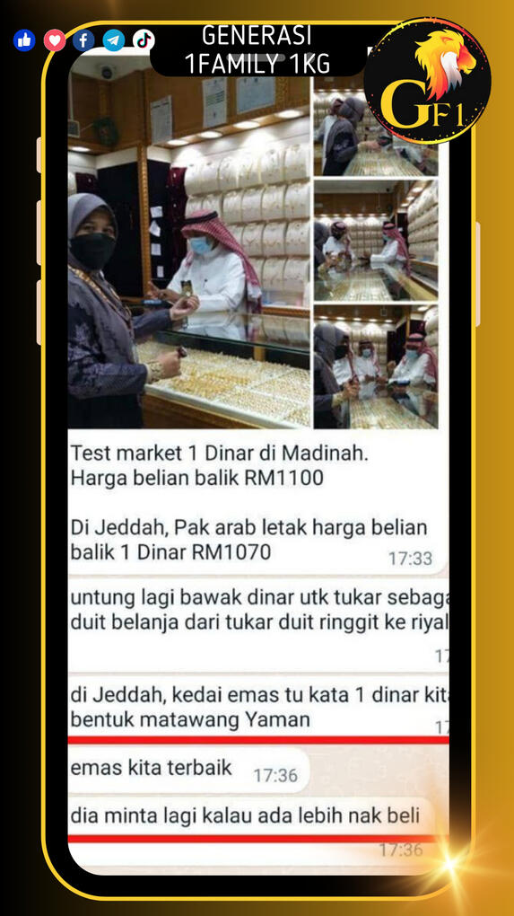 Emas laku di mana-mana sebagai Wang/Duit