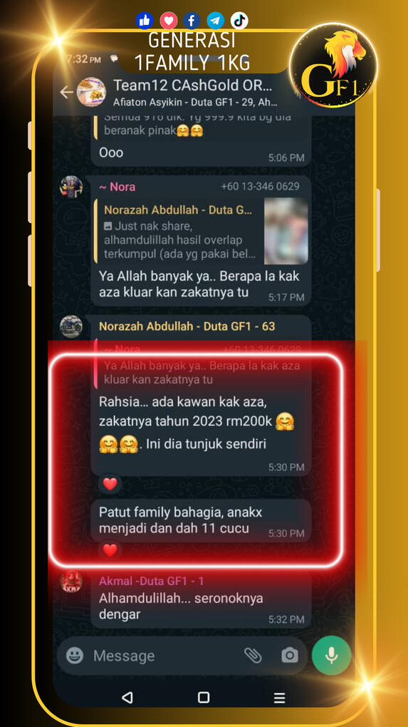 Berkat Emas dapat bayar Zakat banyak