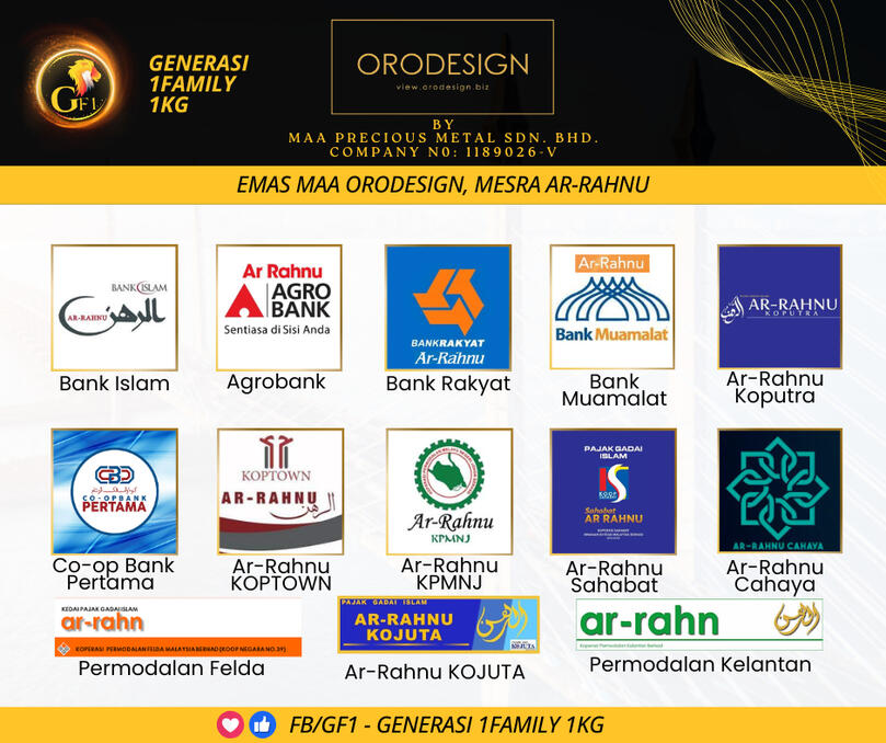 Emas MAA Orodesign terjamin ketulenannya oleh FEDMAS dan diterima oleh banyak Ar-Rahnu. Bila-bila anda perlukan Tunai RM, cagarkan Emas anda di Ar-Rahnu dan tebus semula. Emas MAA Orodesign terjamin ketulenannya oleh FEDMAS dan diterima oleh banyak Ar-Rahnu. Bila-bila anda perlukan Tunai RM, cagarkan Emas anda di Ar-Rahnu dan tebus semula.